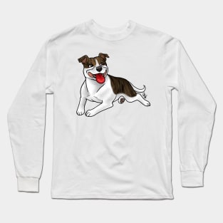 Dog - Staffordshire Bull Terrier - Brindle and White Long Sleeve T-Shirt